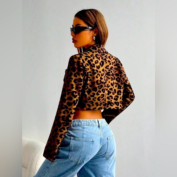 fashionhouse Jackets & Blazers - Fashion House Leopard Print Cropped Blazer Jacket Y2K